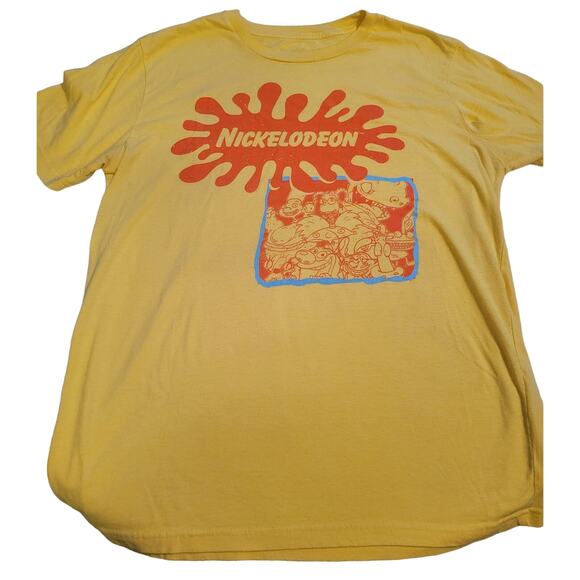 Nickelodeon Cartoons 90s Rugrats Ren Stimpy Arnold Yellow T-shirt Medium Unisex - Picture 1 of 5